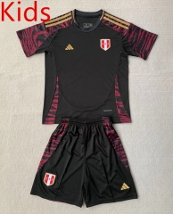 2024-2025 Peru Away Black Kids/Youth Soccer Uniform-7809