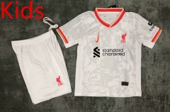 2024-2025 Liverpool Home 2nd Away White Kids/Youth Soccer Uniform-0499