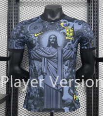 Player Version 2024-2025 Special Version Brazil Black&Gray Thailand Training Soccer Jersey-888