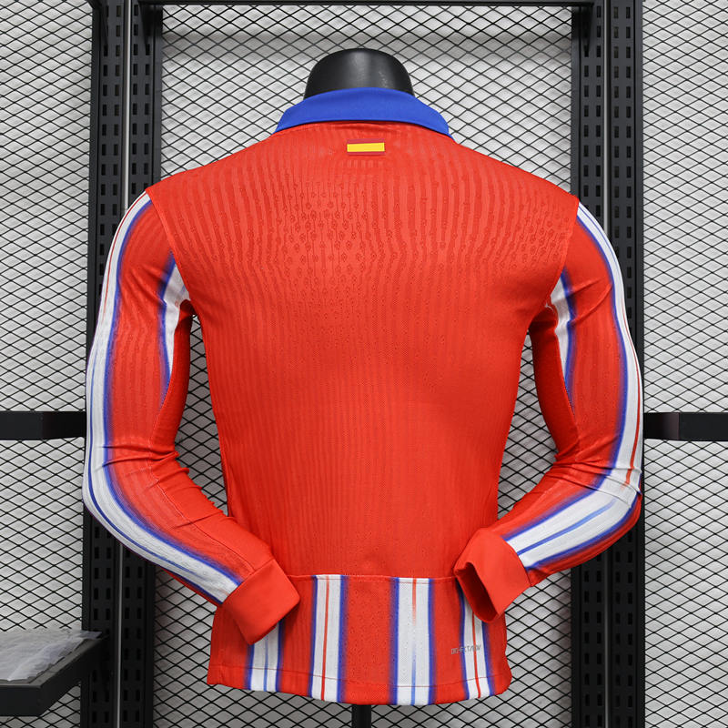 Player Version 2024-2025 Atletico Madrid Home Red&White LS Thailand Soccer Jersey AAA-888