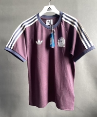 Retro Version Spain Dark Red Cotton T-shirt-518