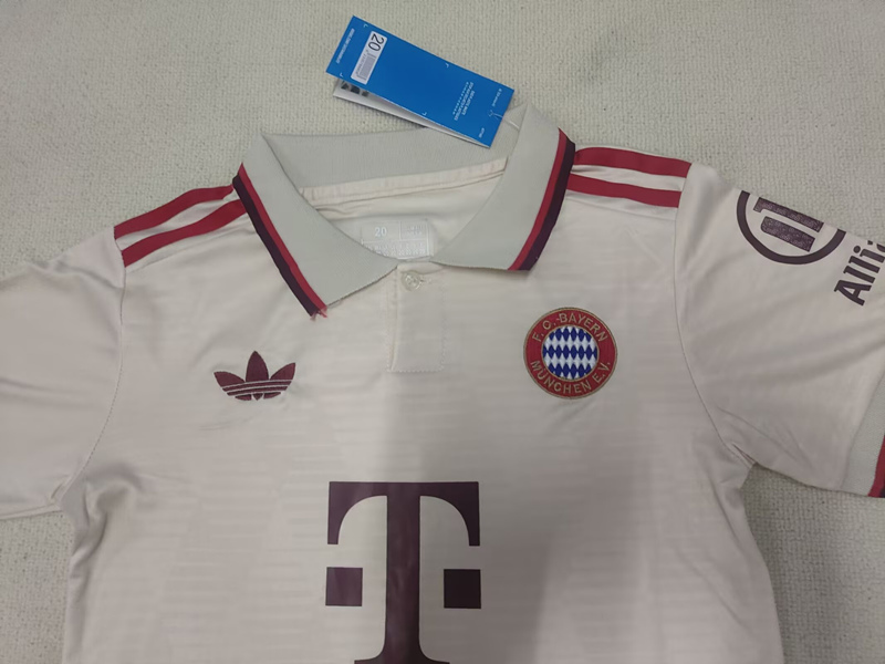 2024-2025 Bayern München 2nd Away White Kids/Youth Soccer Uniform-507