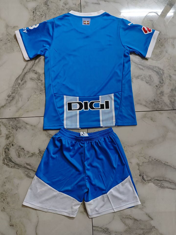 2024-2025 Deportivo Alavés Home Blue Kids/Youth Soccer Uniform-4193