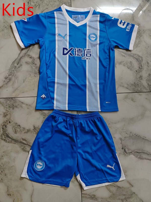 2024-2025 Deportivo Alavés Home Blue Kids/Youth Soccer Uniform-4193