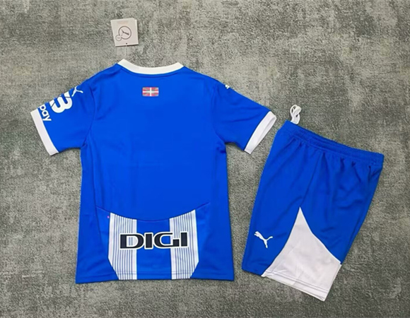 2024-2025 Deportivo Alavés Home Blue Kids/Youth Soccer Uniform-9070