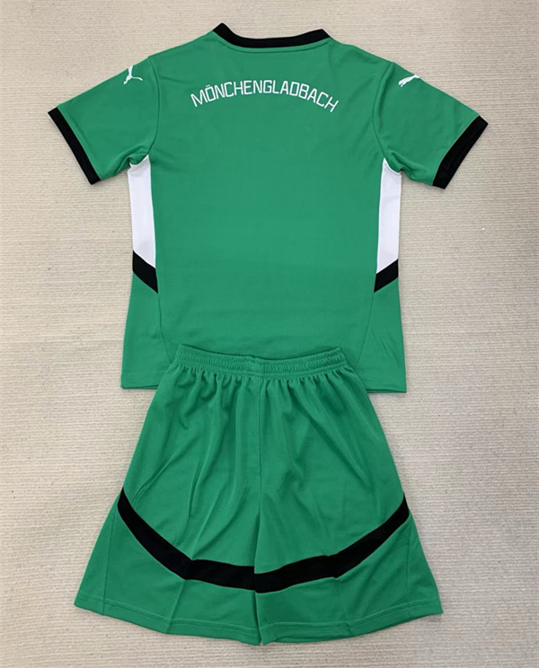 2024-2025 Borussia Mönchengladbach Away Green Kids/Youth Soccer Uniform-AY