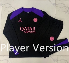 Player Version 2024-2025 Jordan Paris SG Black Thailand Soccer Tracksuit -815