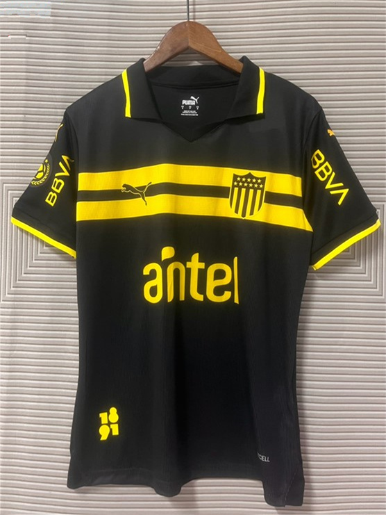 2024-2025 CA Peñarol 2nd Away Black&Yellow Thailand Soccer Jersey AAA-9171
