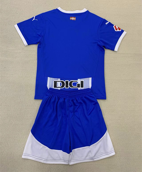 2024-2025 Deportivo Alavés Home Blue Kids/Youth Soccer Uniform-AY