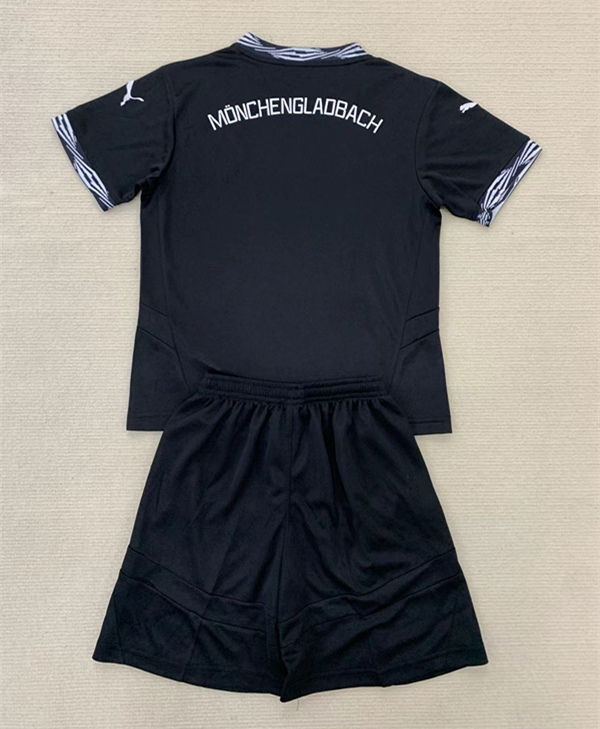2024-2025 Borussia Mönchengladbach 2nd Away Black Kids/Youth Soccer Uniform-AY