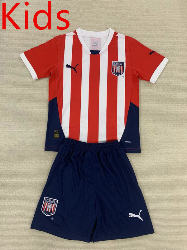 2024-2025 CD Tapatío Home Red&White Kids/Youth Soccer Uniform-AY