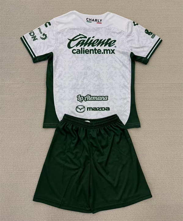 2024-2025 Club León Away White Kids/Youth Soccer Uniform-AY