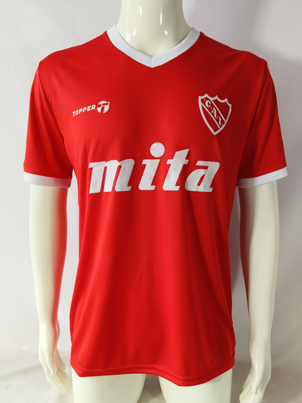 1985-86 Retro version Club Atlético Independiente Home Red Thailand Soccer Jersey AAA-503