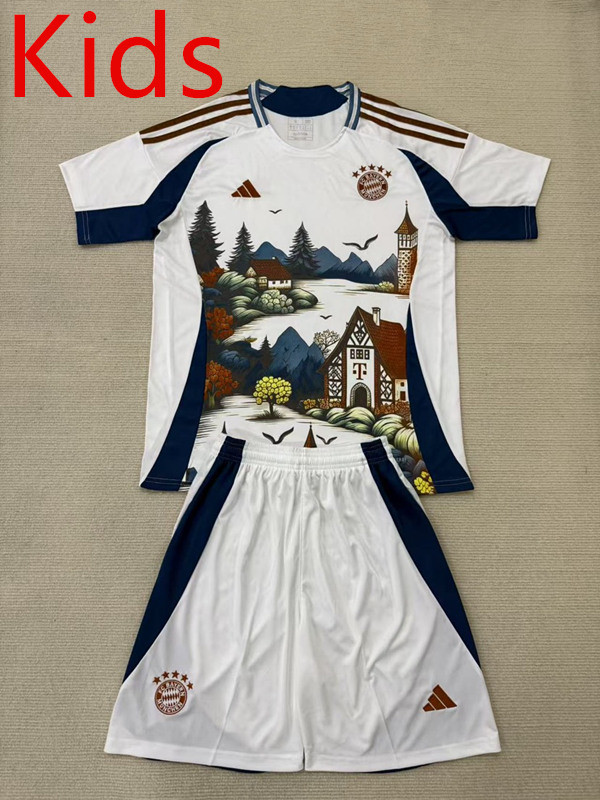 2025-26 Concept version Bayern München White Kids/Youth Soccer Uniform-AY