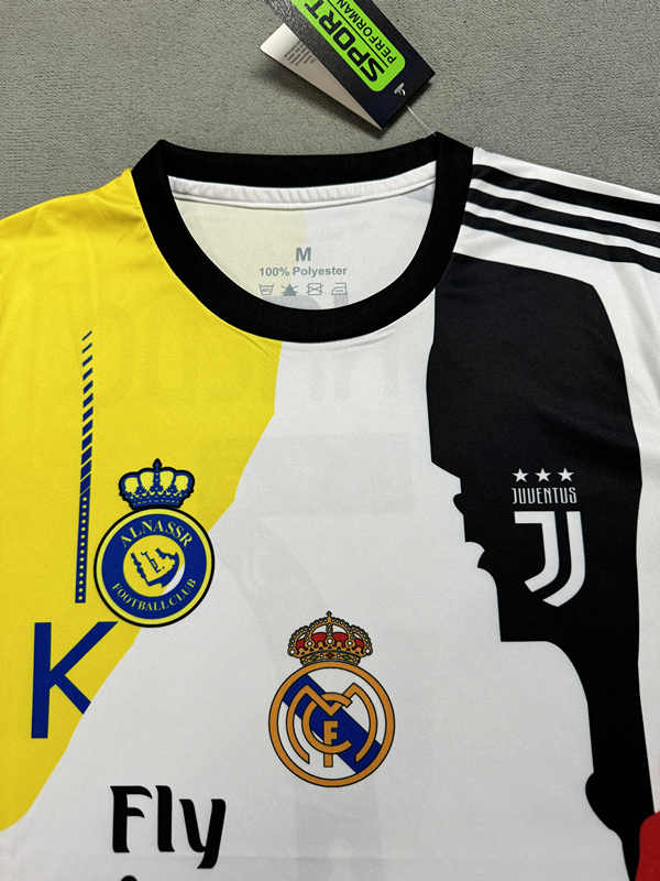 （s-4xl）2025-26 C Ronaldo Commemorative Edition White &Yellow Thailand Soccer Jersey AAA-4506