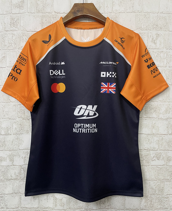 (Crew Neck)2025 F1 McLaren #4 Orange&Black Formula One Racing Suit