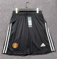 25-26 Manchester United Home Black Thailand Soccer Shorts-2886
