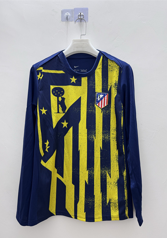 (S-3XL) 25-26 Atletico Madrid Yellow&Blue LS Thailand Soccer Jersey AAA-9268