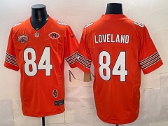 Chicago Bears 3rd Generation Orange NFL Jersey #84 (Logo 7) - 0840