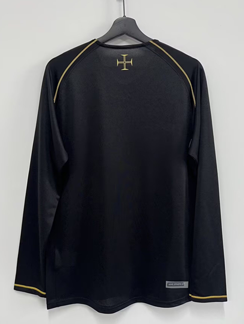 Retro Version 2006 Portugal Away Black LS Thailand Soccer Jersey AAA-7209