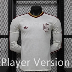 (S-3XL)  Player Version 26-27 Spain Away White LS Thailand Soccer Jersey AAA-888