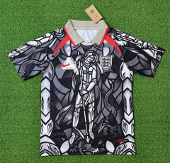 (S-4XL) 26-27 Collaboration Edition England Black&Grey Thailand Soccer Jersey AAA-403