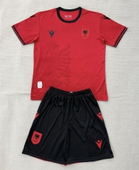 26-27 Albania Home Red Thailand Soccer Uniform-AY