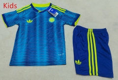 26-27 Colombia Away Blue Kids/Youth Soccer Uniform-507