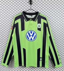 Retro 99-00 Wolfsburg Away Green LS Thailand Soccer Jersey AAA-3257