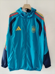 26-27 Spain Sky Blue Single-Sided Hooded Trench Coat - 0255