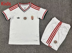 26-27 Hungary Away White Kid/Youth Soccer Uniform-7809