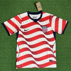 (S-4XL) 26-27 USA Home Red&White Thailand Soccer Jersey AAA-403