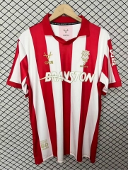 (S-4XL) 26-27 Anniversary Edition Lincoln City Red&White Striped Thailand Soccer Jersey AAA-2044
