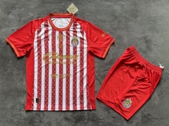 26-27 Deportivo Guadalajara Home Red&White Striped Soccer Uniform-2483