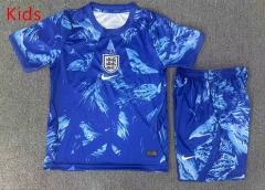 26-27 England Goalkeeper Blue Kids/Youth Soccer Uniform-6149