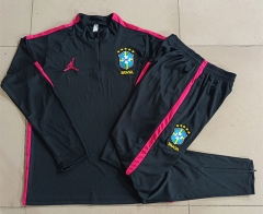 26-27 Brazil Black Thailand Soccer Tracksuit-815