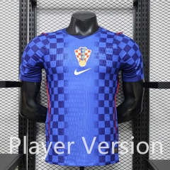 Player Version 26-27 Croatia Away Blue Thailand Soccer Jersey AAA-888