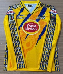 (S-3XL) Retro Version 97-98 Tigres UANL Home Yellow  LS Thailand Soccer Jersey AAA-6895