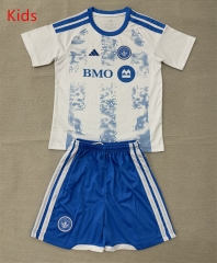 26-27 Montreal Impact Away White&Blue Kids/Youth Soccer Uniform-AY