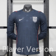 Player Version 26-27 USA Away Blue LS Thailand Soccer Jersey AAA-888 Player Version 26-27 USA Away Blue LS Thailand Soccer Jersey AAA-888