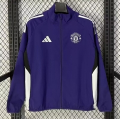 (S-3XL) 26-27 Manchester United Purple Trench Coat - 7642 (S-3XL) 26-27 Manchester United Purple Trench Coat - 7642