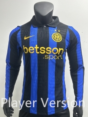 Player Version 26-27 Inter Milan Home Blue&Black LS Thailand Soccer Jersey AAA-0871 Player Version 26-27 Inter Milan Home Blue&Black LS Thailand Soccer Jersey AAA-0871