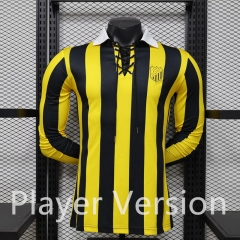 Player Version 26-27 Al-Ittihad Yellow&Black Striped LS Thailand Soccer Jersey AAA-3596 Player Version 26-27 Al-Ittihad Yellow&Black Striped LS Thailand Soccer Jersey AAA-3596