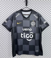(S-4XL) 26-27 Club Olimpia Away Black Thailand Soccer Jersey AAA-3257