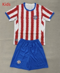26-27 Paraguay Home Red&White Kids/Youth Soccer Uniform-AY 26-27 Paraguay Home Red&White Kids/Youth Soccer Uniform-AY