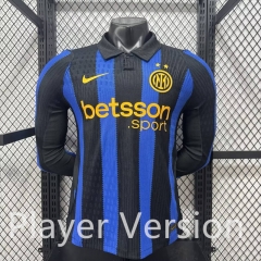 (S-3XL) Player Version 26-27 Inter Milan Home Blue&Black LS Thailand Soccer Jersey AAA-3596 (S-3XL) Player Version 26-27 Inter Milan Home Blue&Black LS Thailand Soccer Jersey AAA-3596