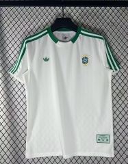 (S-4XL) 26-27 Retro Edition Brazil White Thailand Soccer Jersey AAA-9070 (S-4XL) 26-27 Retro Edition Brazil White Thailand Soccer Jersey AAA-9070