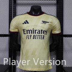 Player Version 26-27 Arsenal Second Away Light Yellow Thailand Soccer LS Jersey AAA-888 Player Version 26-27 Arsenal Second Away Light Yellow Thailand Soccer LS Jersey AAA-888