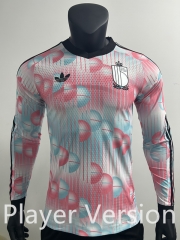 Player Version 26-27 Belgium Away Pink&Blue LS Thailand Soccer Jersey AAA-0871 Player Version 26-27 Belgium Away Pink&Blue LS Thailand Soccer Jersey AAA-0871