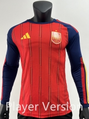Player Version 26-27 Spain Home Red LS Thailand Soccer Jersey AAA-0871 Player Version 26-27 Spain Home Red LS Thailand Soccer Jersey AAA-0871